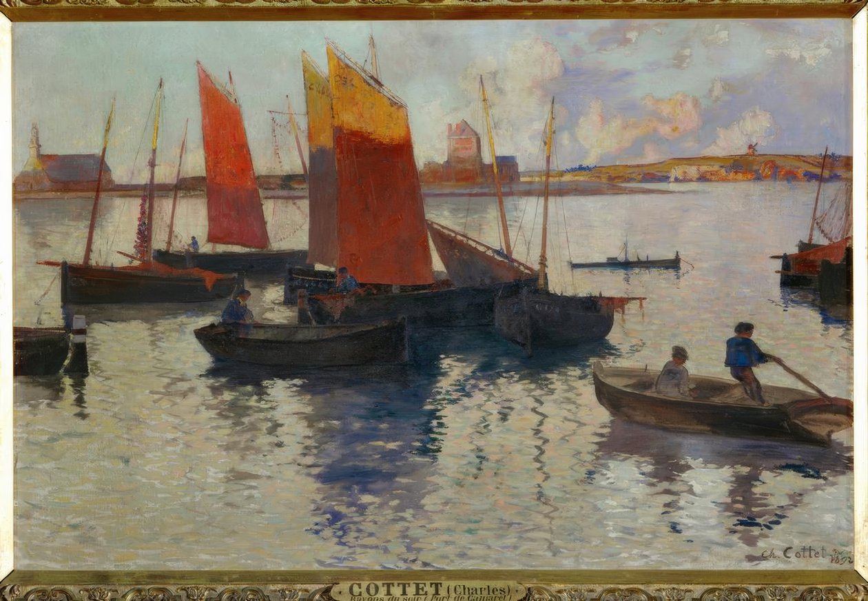 Rayons du soir, porto di Camaret da Charles Cottet
