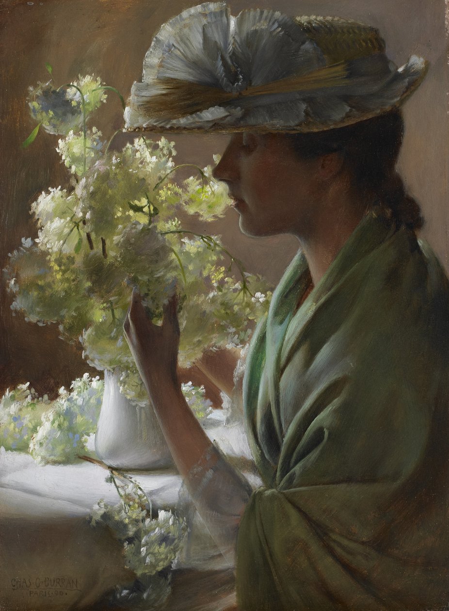 Signora con un bouquet (Palle di neve) da Charles Courtney Curran