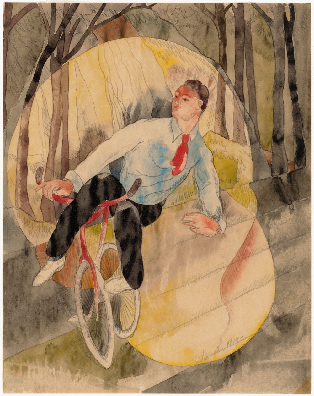 Nel vaudeville, il ciclista da Charles Demuth