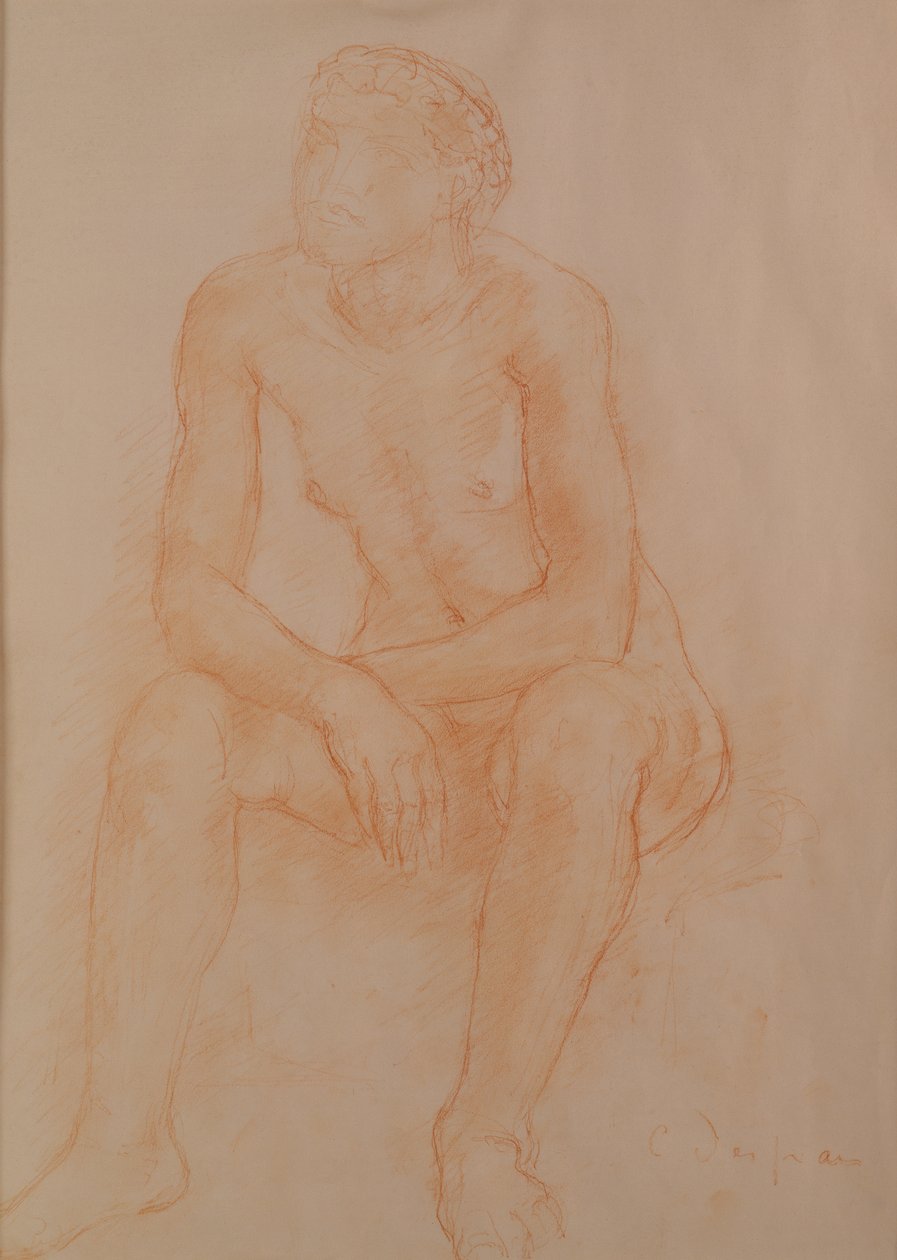 Nudo seduto (gesso rosso su carta) da Charles Despiau