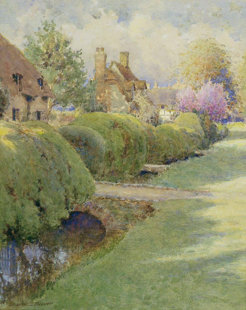 La siepe di bosso, Warborough, Oxon da Charles Edwin Flower