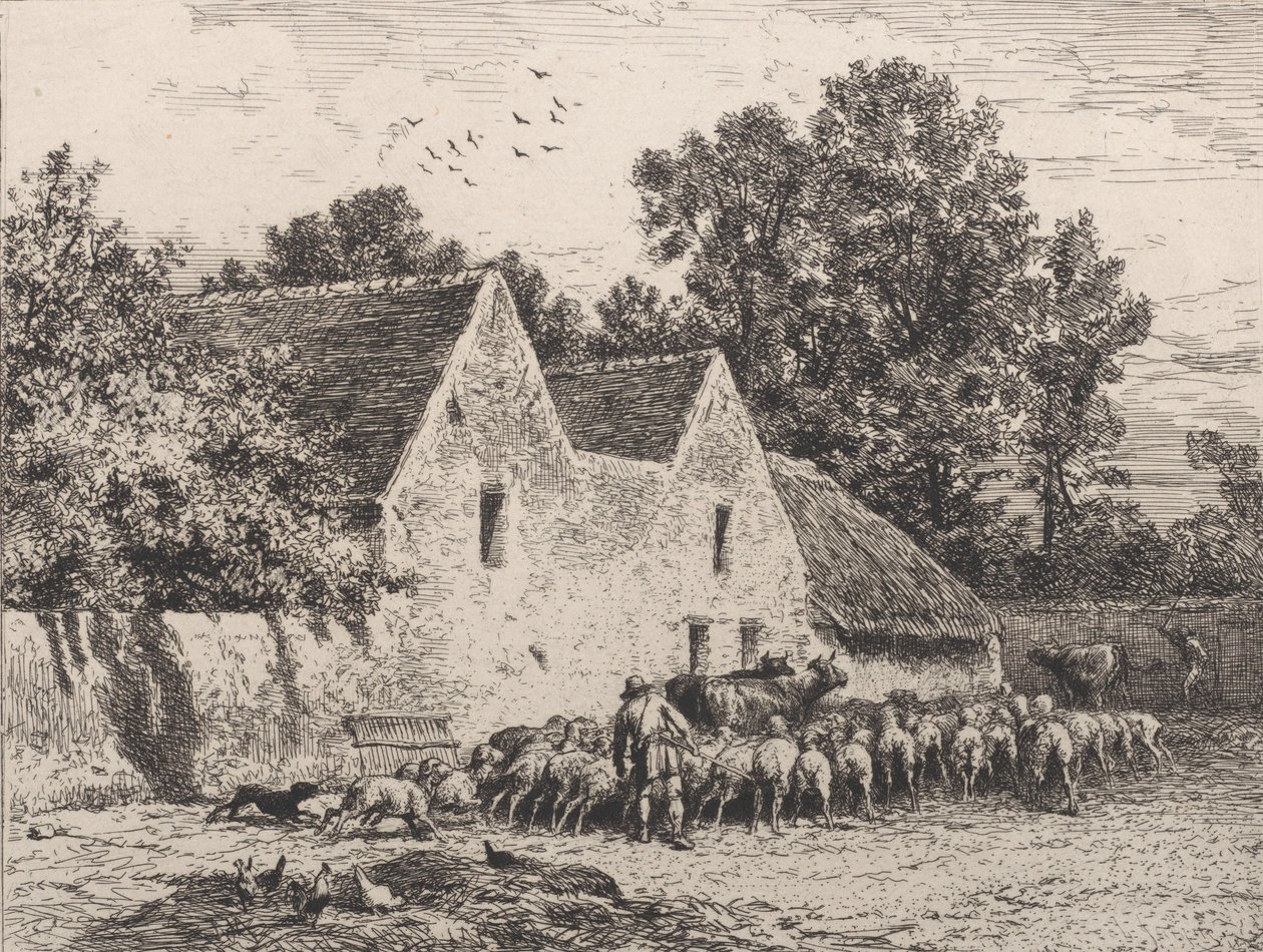 Una fattoria da Charles Emile Jacque