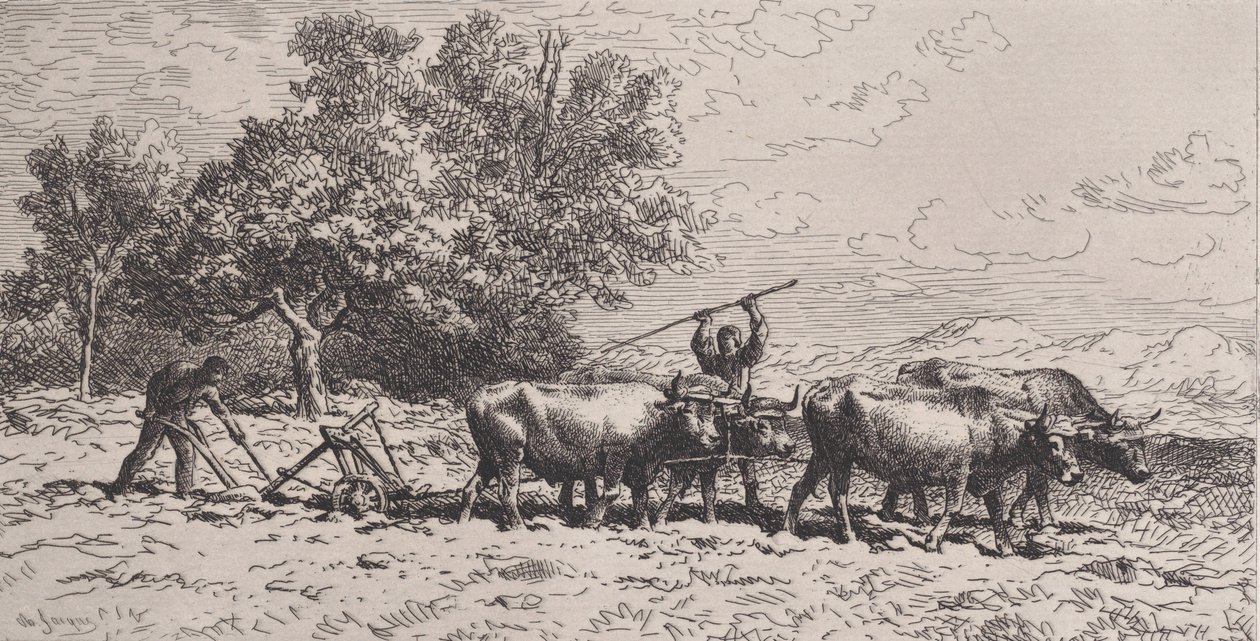 Attelage de Boeufs da Charles Emile Jacque