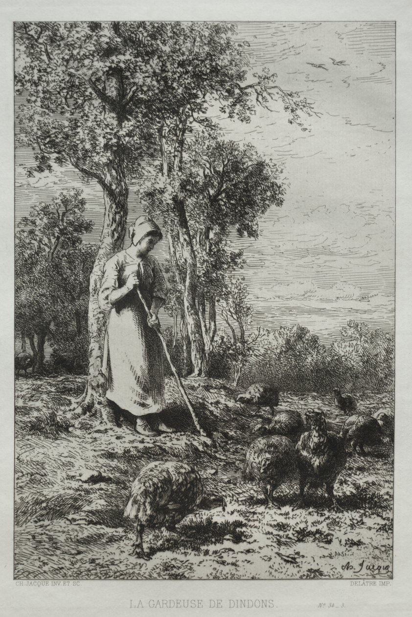 Guardiano dei tacchini da Charles Emile Jacque