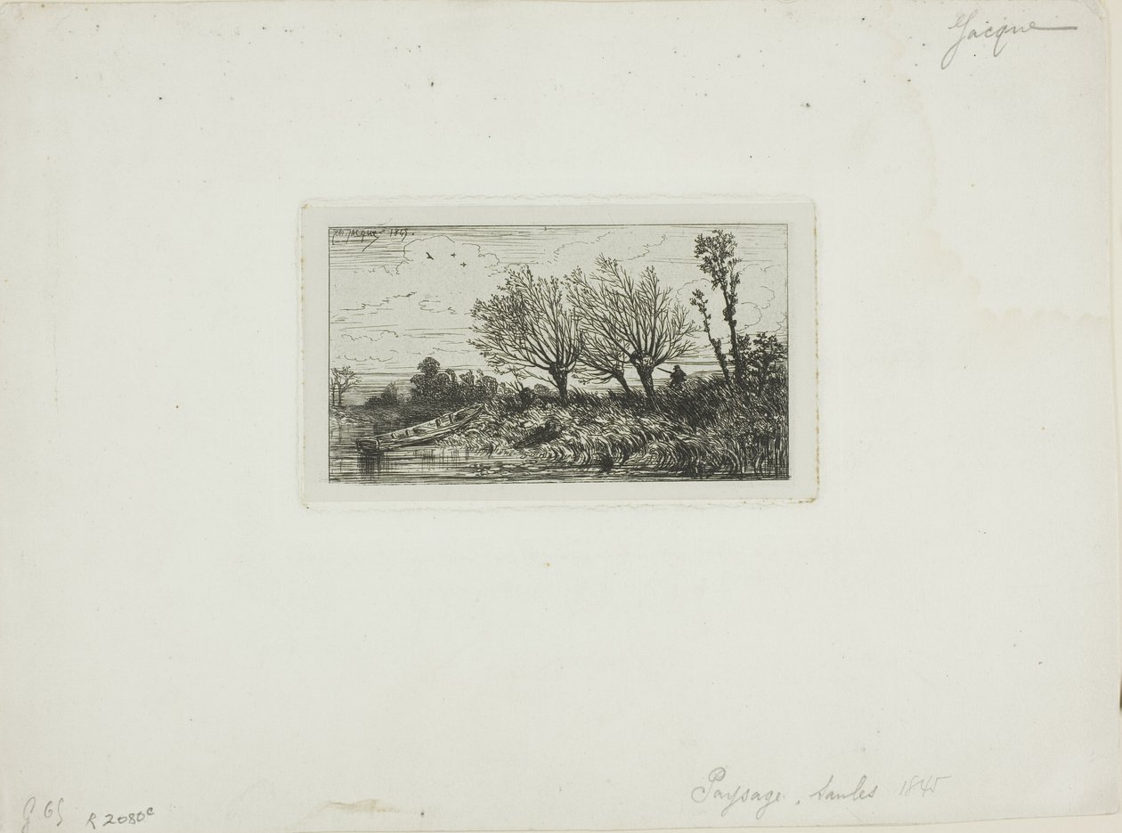 Paesaggio, salici da Charles Emile Jacque