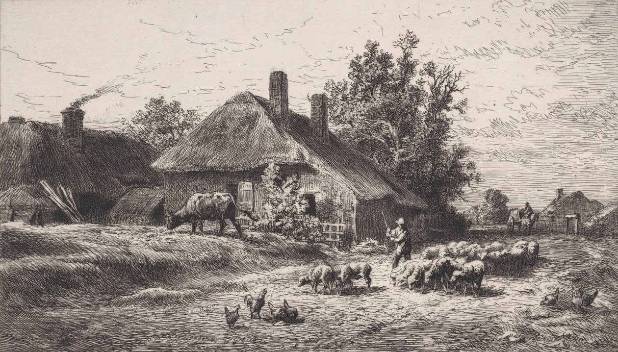 Le Hameau, 1867 da Charles Emile Jacque