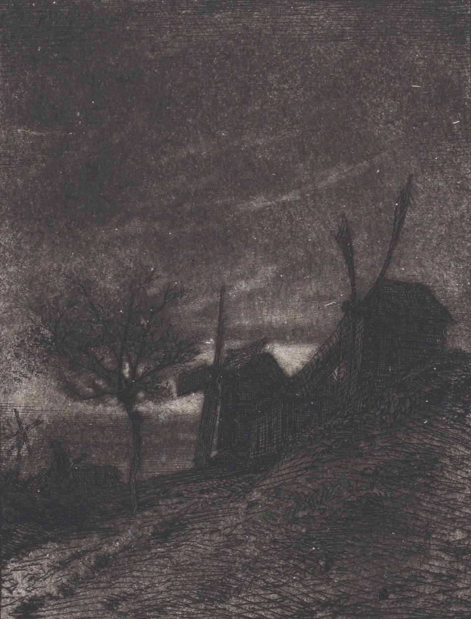 Mulini a Montmartre, 1846 da Charles Emile Jacque