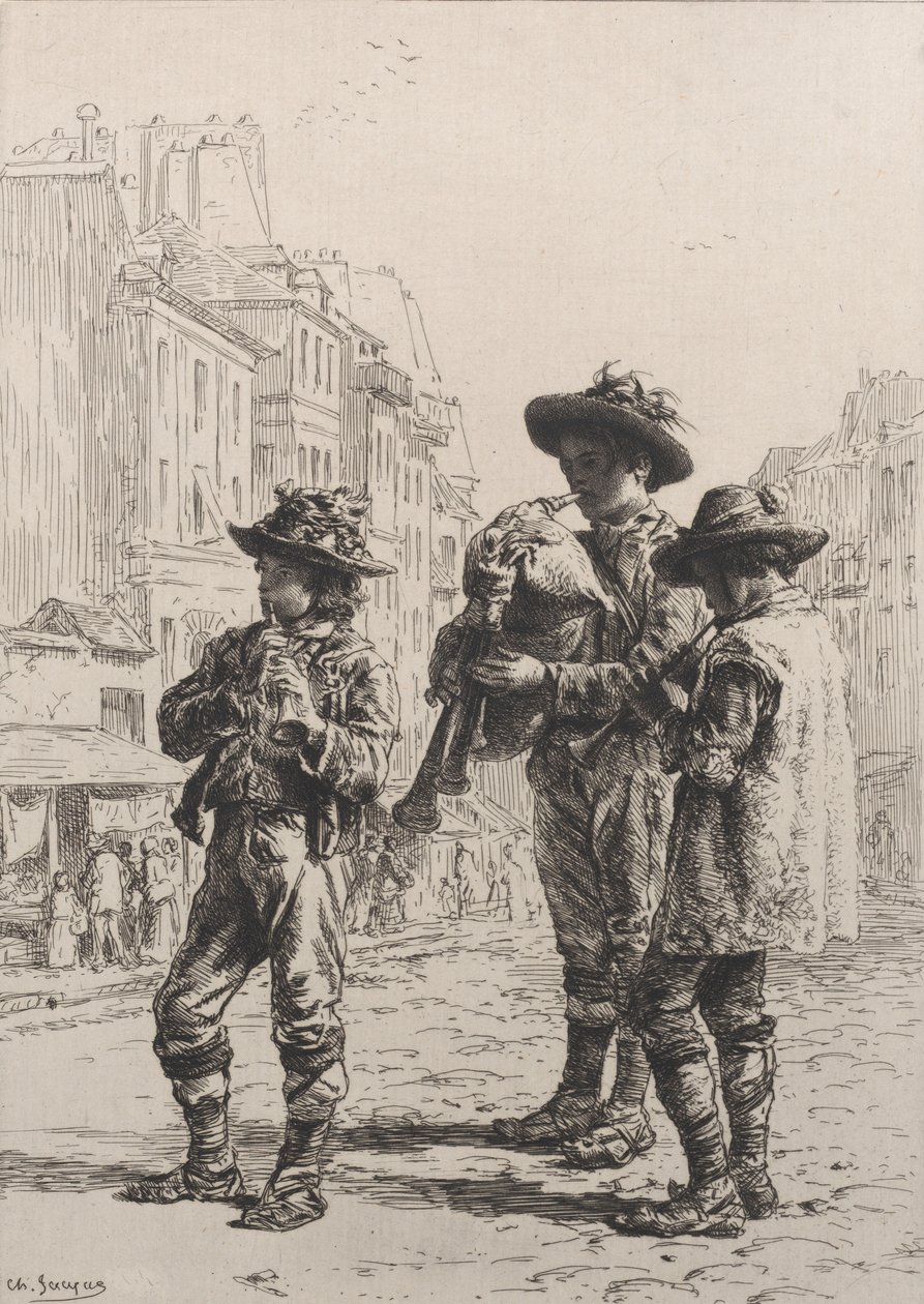 Pifferari, 1864 da Charles Emile Jacque
