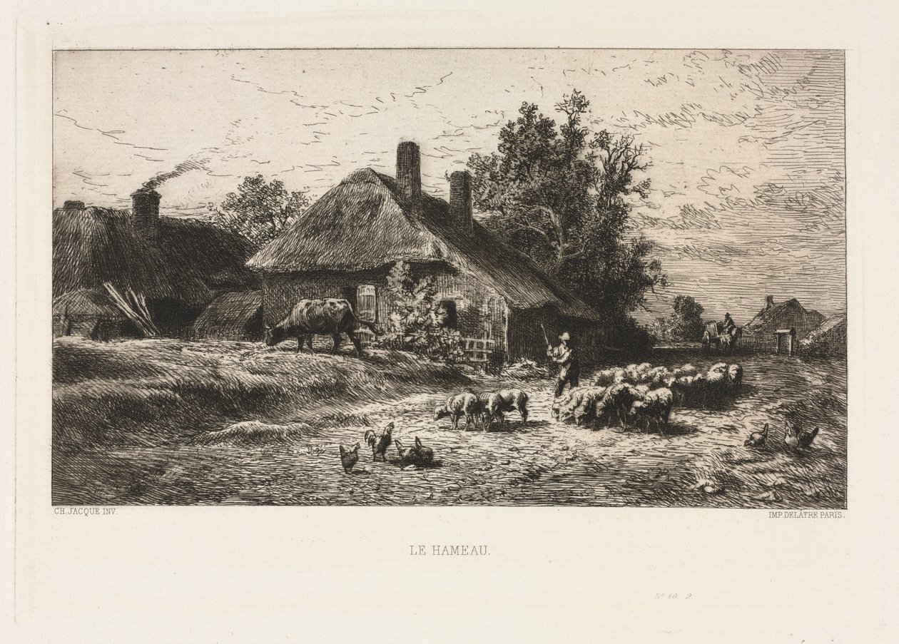 Il villaggio da Charles Emile Jacque