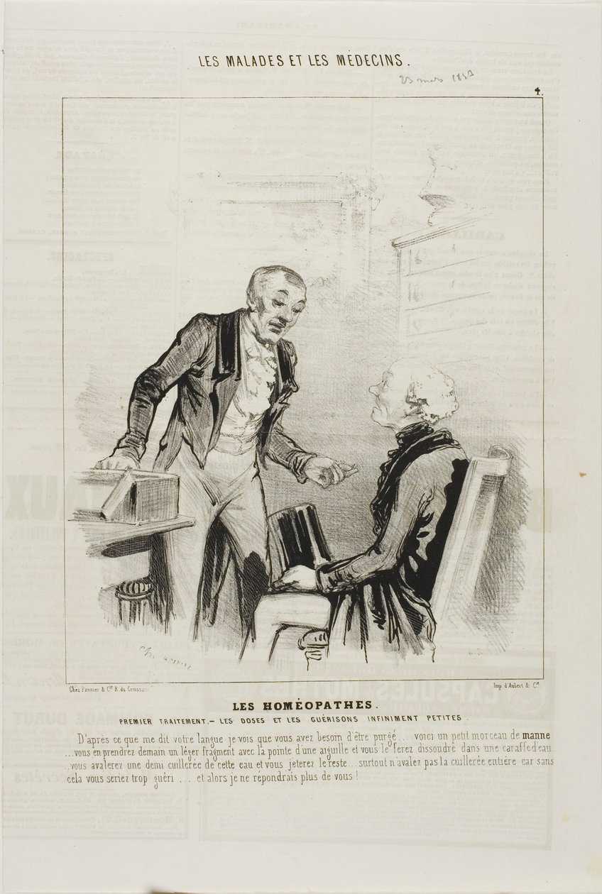 Gli omeopati: Primo trattamento (tavola 4) da Charles Emile Jacque