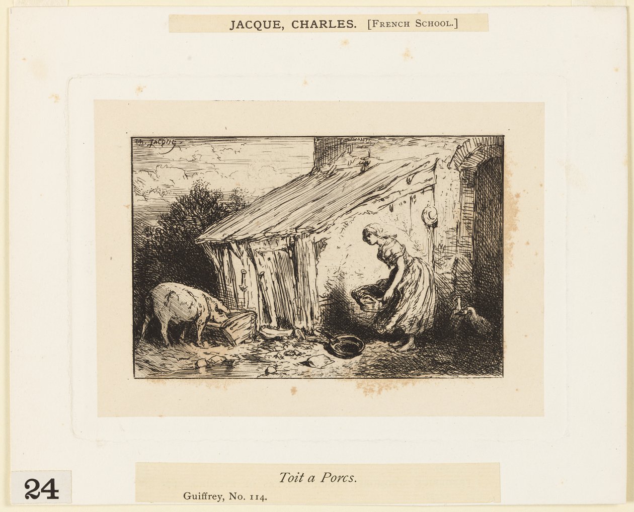 Toit a Porcs da Charles Emile Jacque