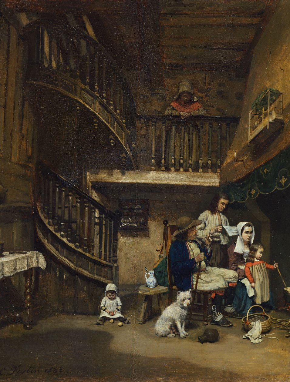 Famiglia bretone, 1842 da Charles Fortin