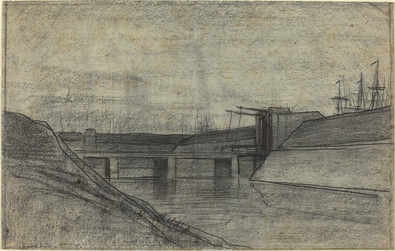 Ponte su un estuario da Charles Francois Daubigny