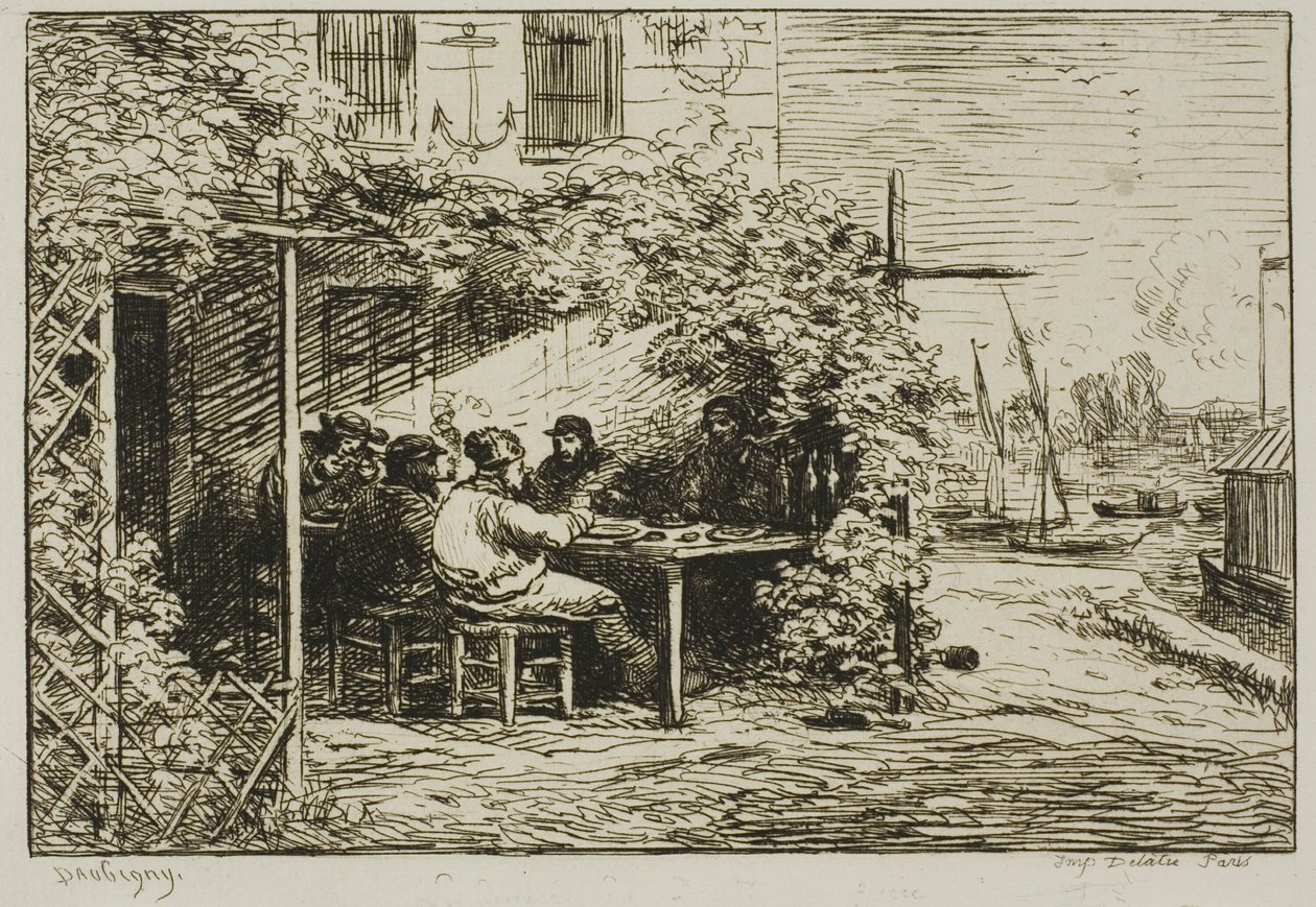 Colazione di partenza ad Asnières da Charles Francois Daubigny