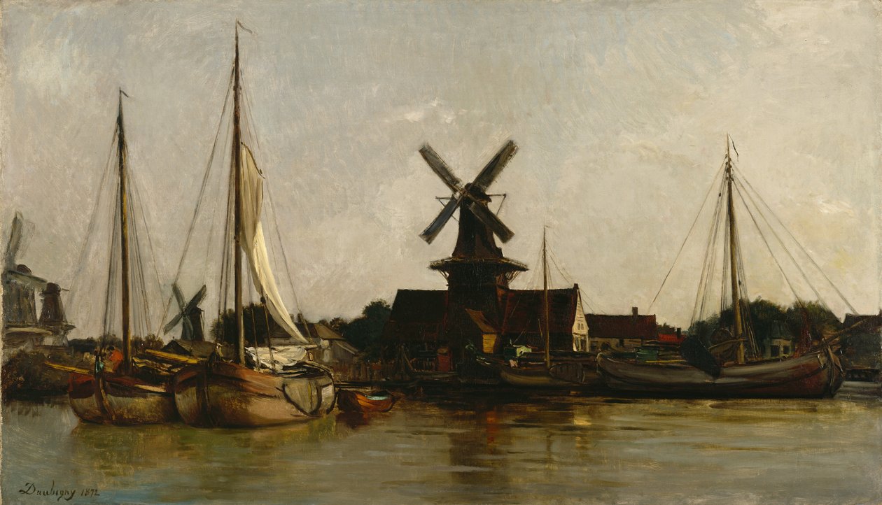 Mulini a Dordrecht da Charles Francois Daubigny