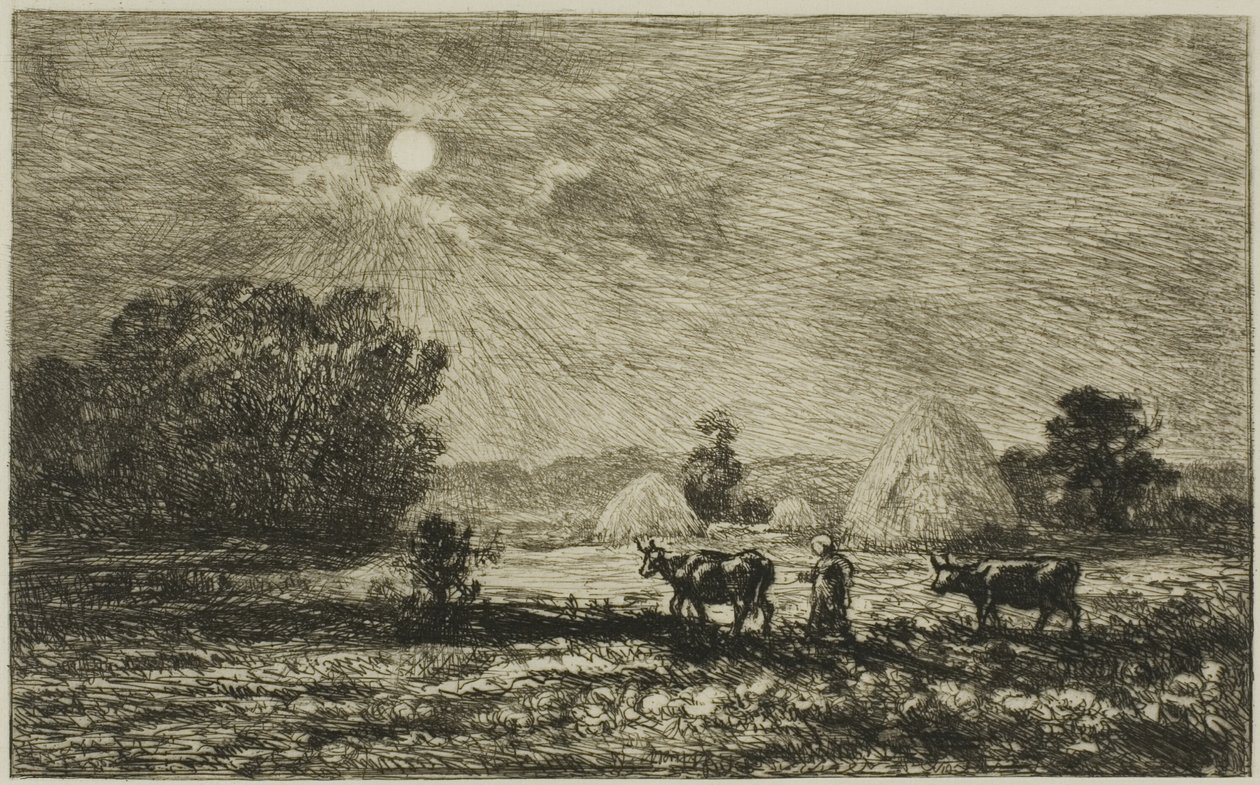 Chiaro di luna a Valmondois da Charles Francois Daubigny