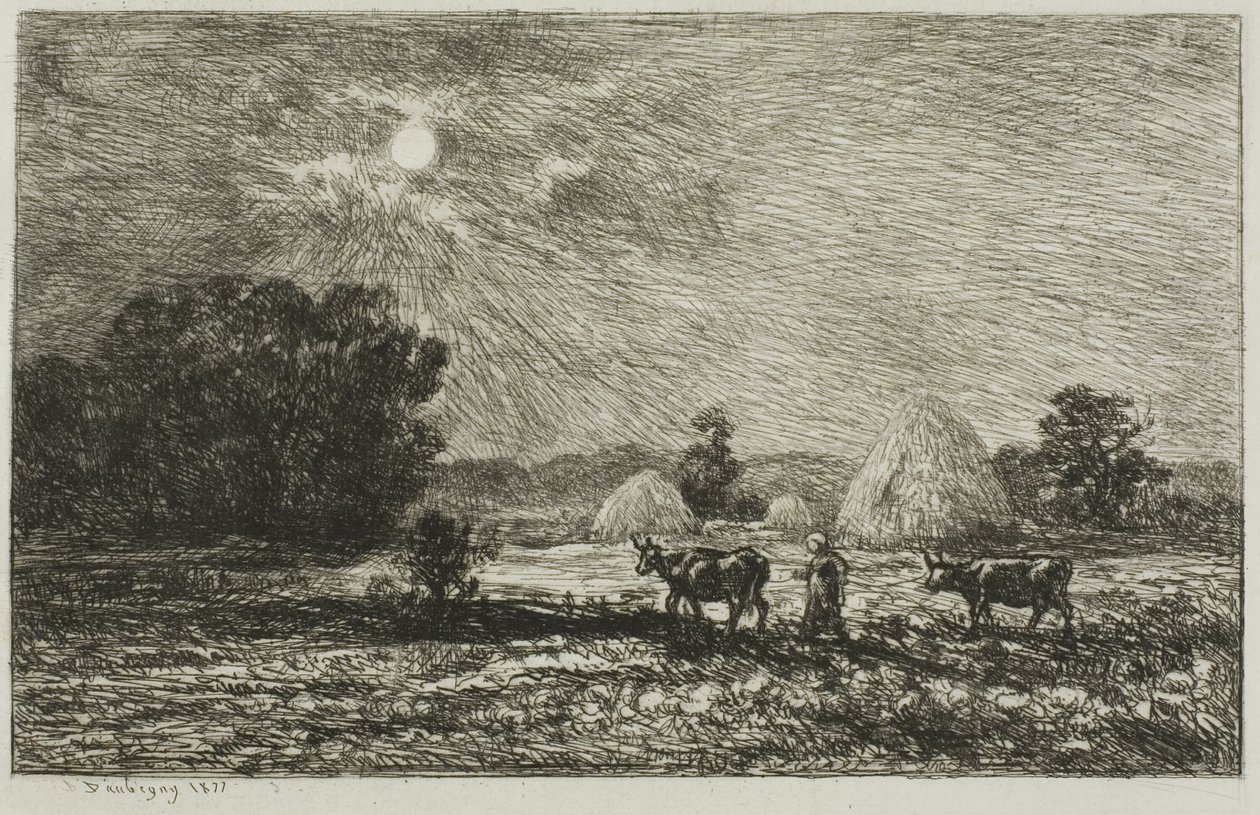 Chiaro di luna a Valmondois da Charles Francois Daubigny
