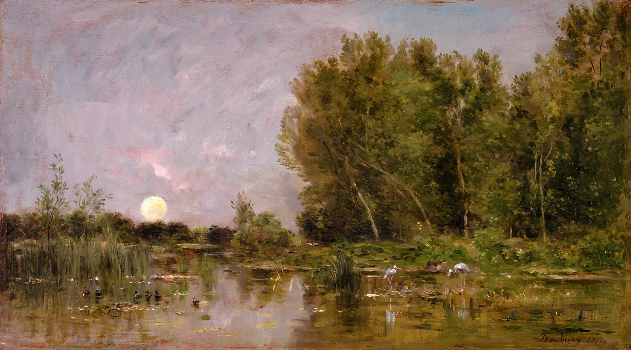Sorgere della luna, 1877 da Charles Francois Daubigny