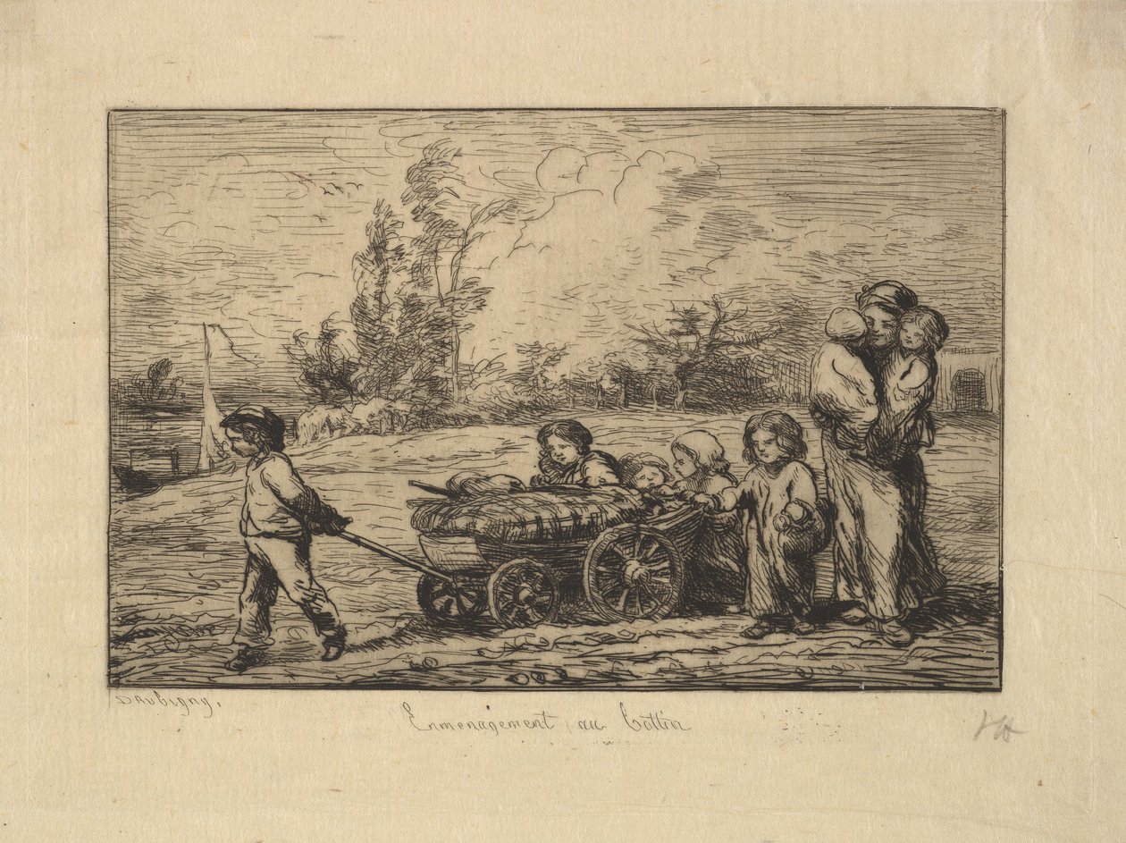 Salendo sulla barca, 1861 da Charles Francois Daubigny