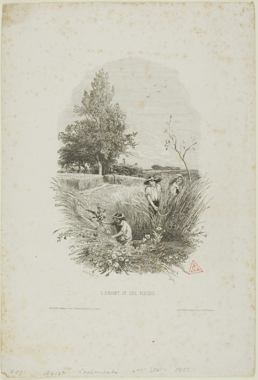 Il bambino e i fiori da Charles Francois Daubigny