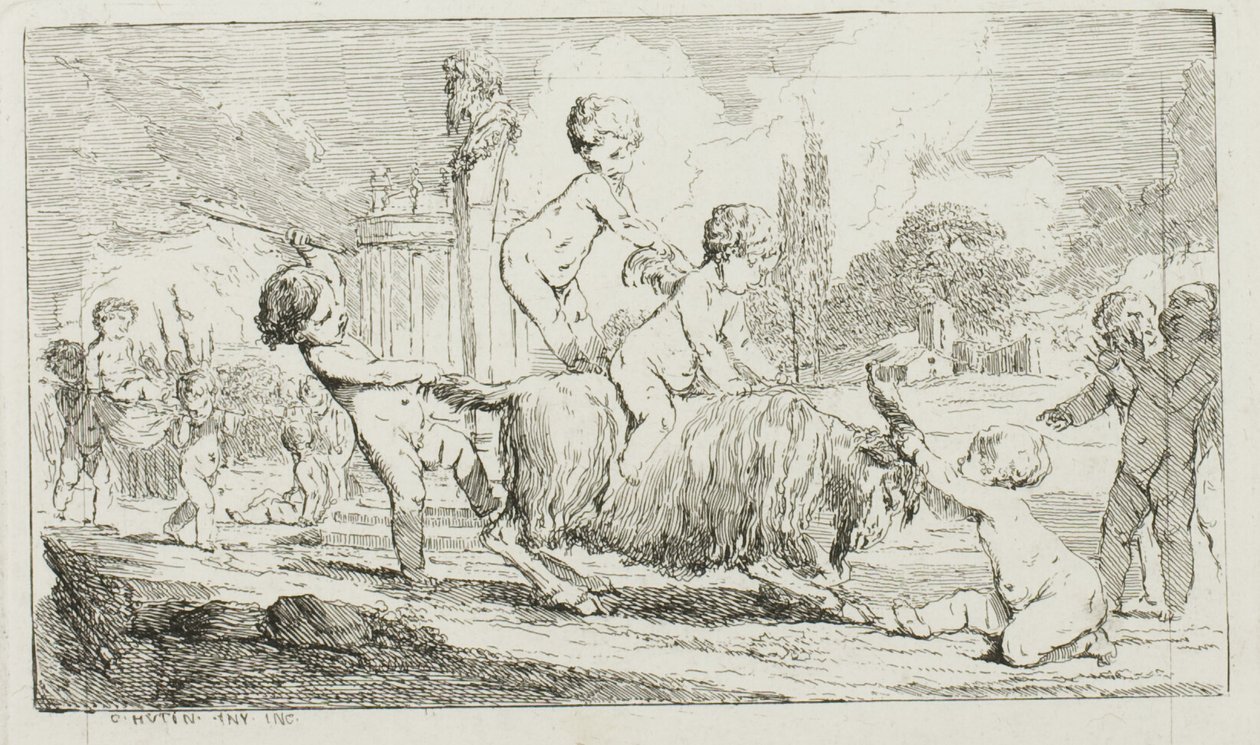 Bambini che giocano da Charles Francois Hutin