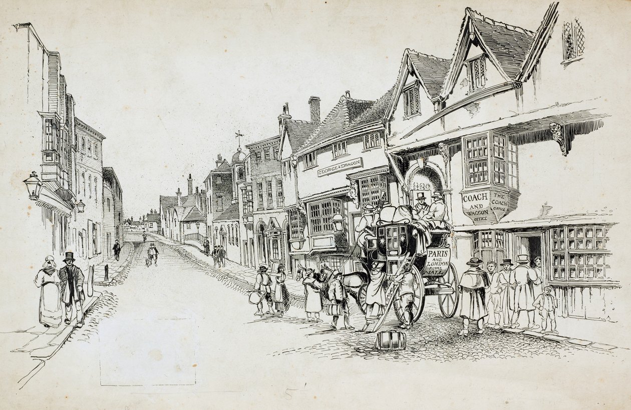 High Street, Canterbury, Kent da Charles George Harper