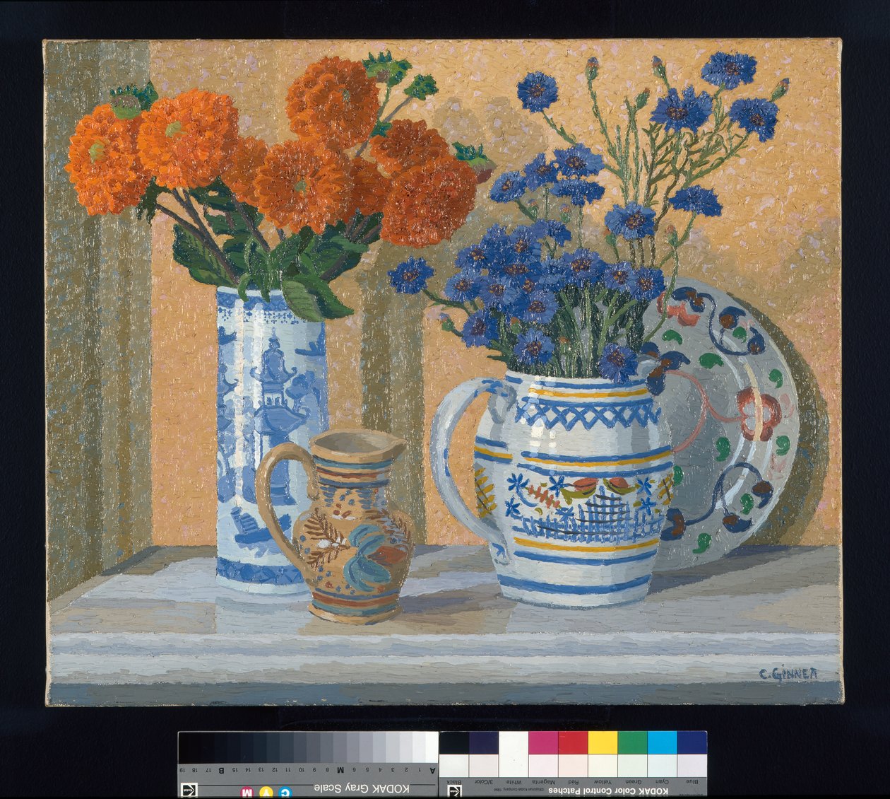 Dalie e fiordalisi da Charles Ginner