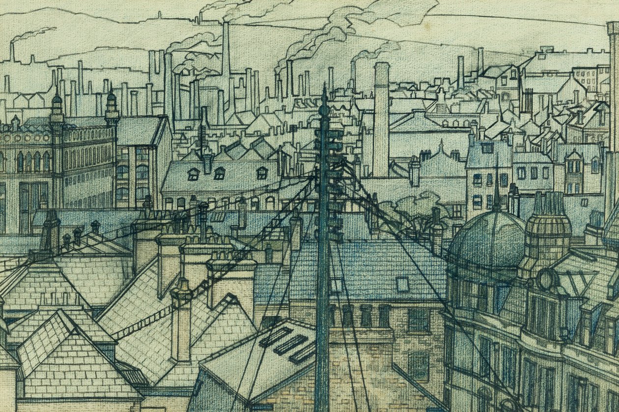 Tetti di Leeds da Charles Ginner