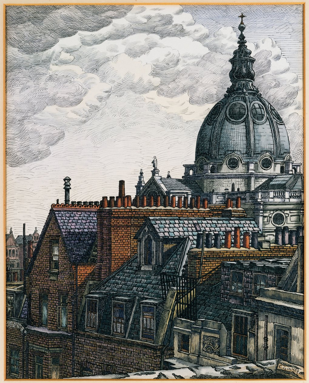 La cupola, Oratorio di Brompton da Charles Ginner