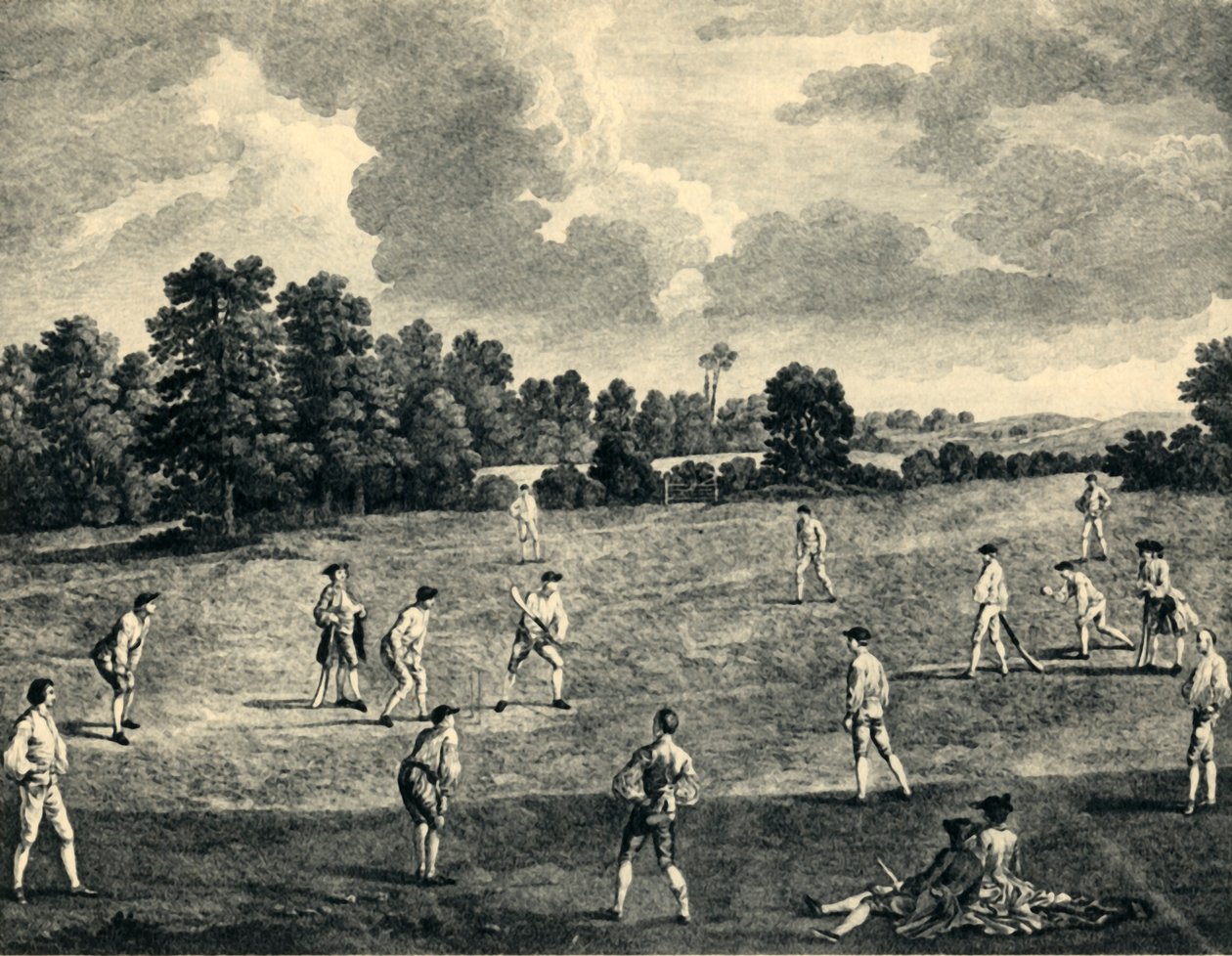 Partita di cricket nei campi di Mary-Le-Bone, 1748, 1947 da Charles Grignion