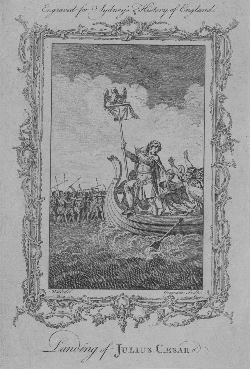 Sbarco di Giulio Cesare, 1773 da Charles Grignion