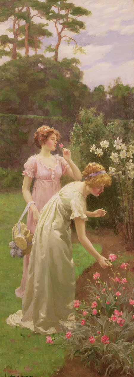Due signore che raccolgono fiori da Charles Haigh Wood