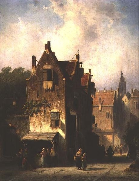 Scena di strada con figure da Charles Henri Joseph Leickert