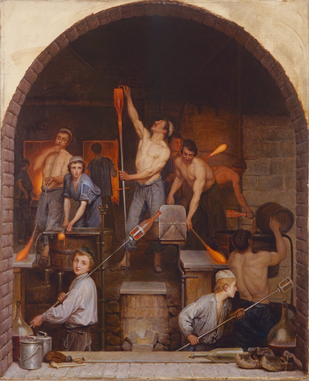 Interno di una fornace, 1865 da Charles Housez