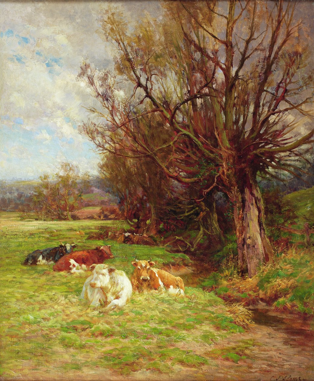 Bovini al pascolo da Charles James Adams