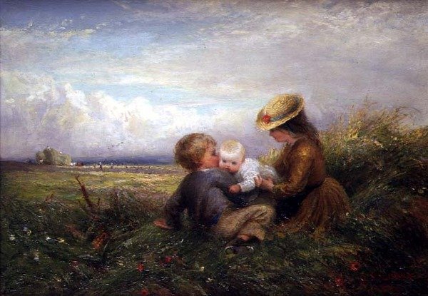 Bambini in un campo da Charles James Lewis