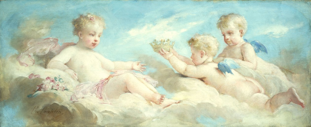 Putti che giocano tra le nuvole da Charles Joshua Chaplin