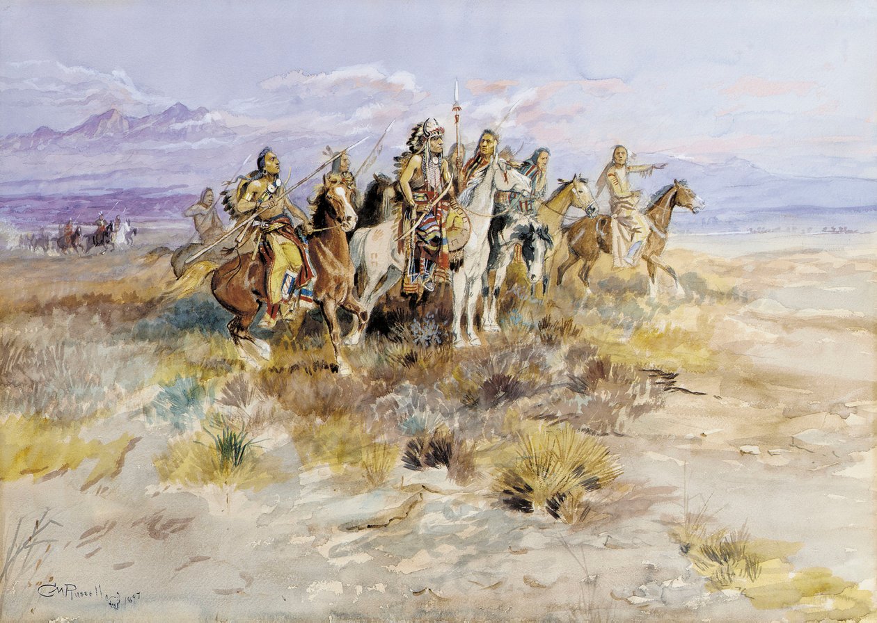 Pattuglia di esploratori indiani, 1897 da Charles Marion Russell