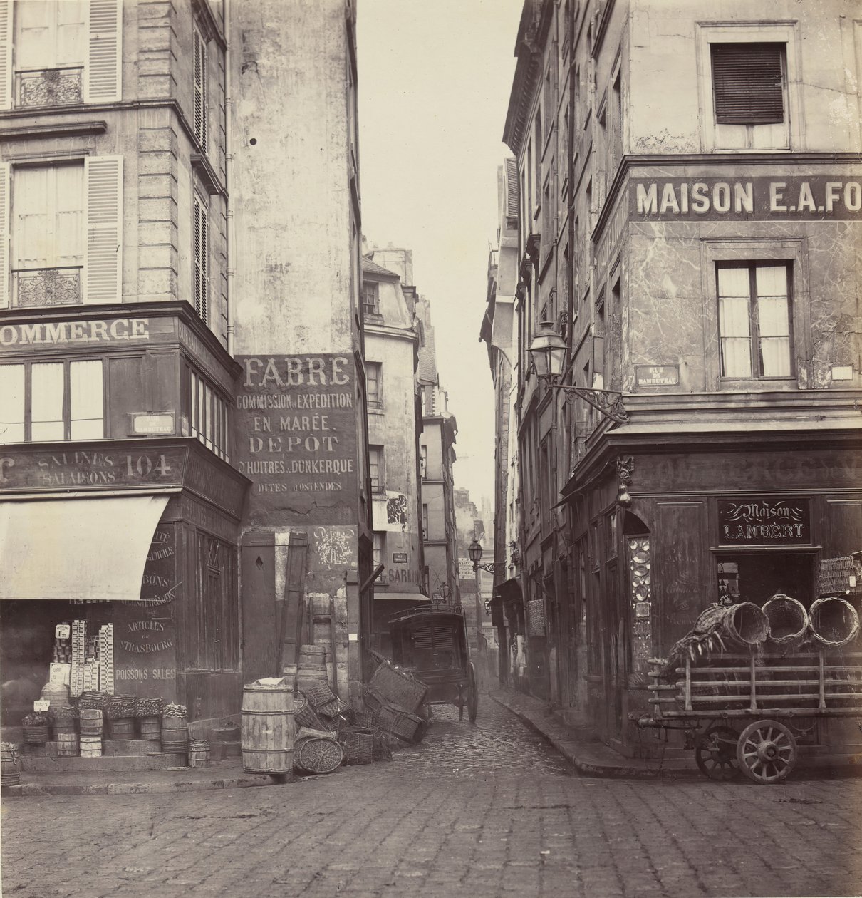 Rue Mondétour, dalla rue Rambuteau, anni 1860-70 da Charles Marville