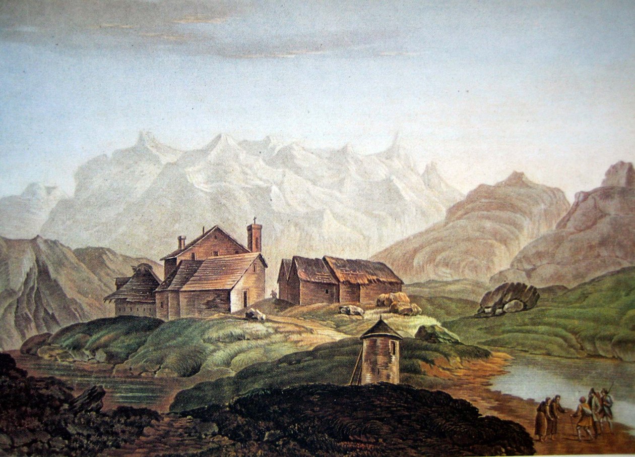 Ospizio del Gottardo 1785 da Charles Melchior Descourtis
