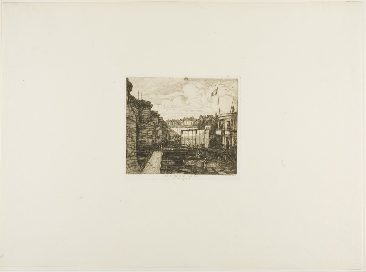 Stabilimento di bagni freddi di Chevrier, Parigi da Charles Meryon