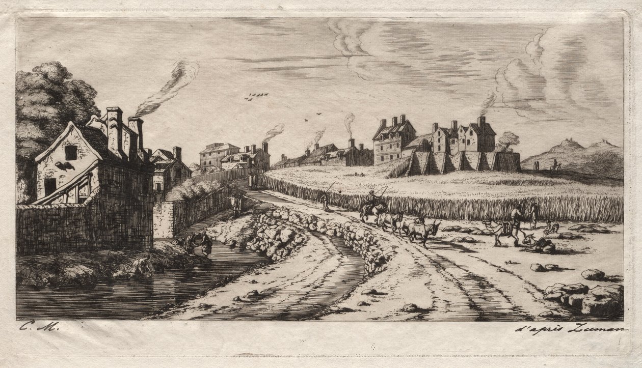 Ingresso al Faubourg, Saint-Marceau, Parigi da Charles Meryon