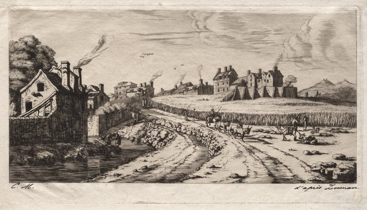 Ingresso al Faubourg, Saint-Marceau, Parigi, 1850 da Charles Meryon