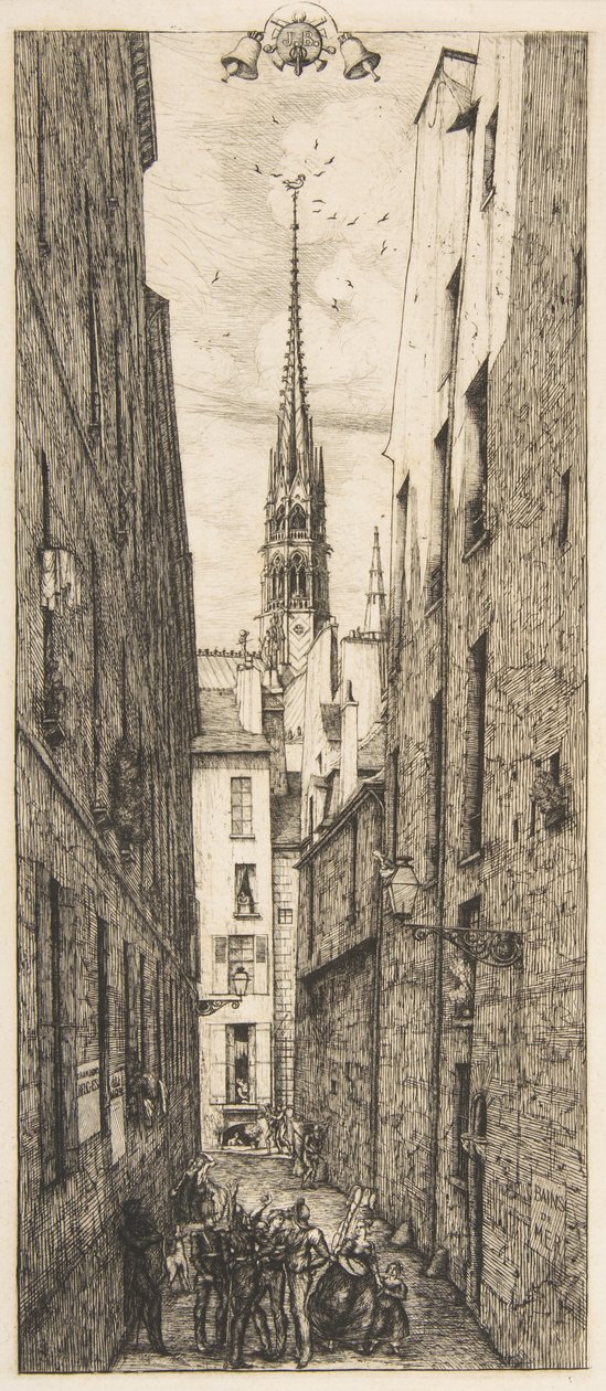 La Rue des Chantres, Parigi, 1862 da Charles Meryon
