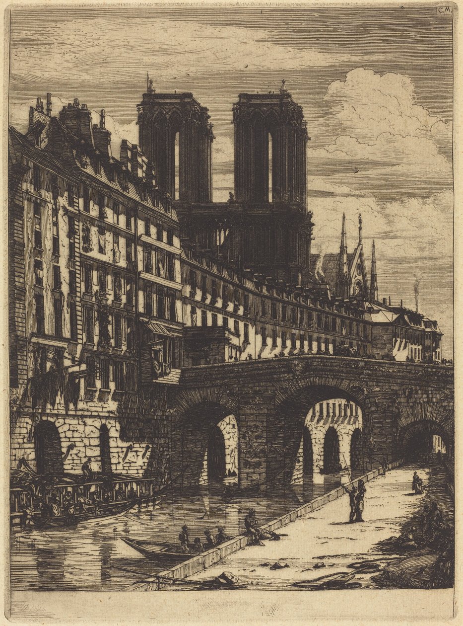 Le Petit Pont, Parigi da Charles Meryon