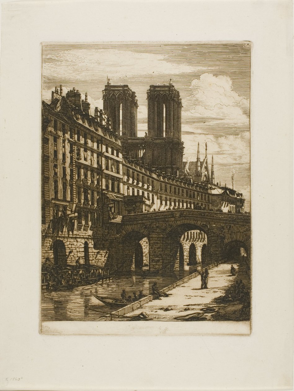 Le Petit Pont, Parigi da Charles Meryon