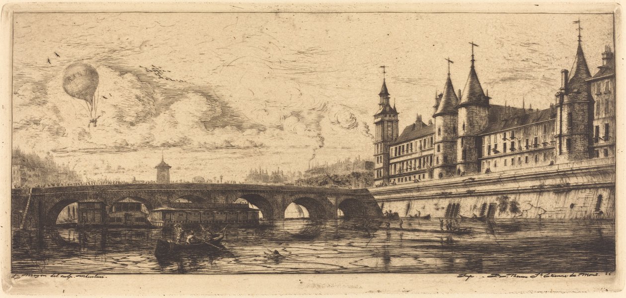 Le Pont-au-Change, Parigi da Charles Meryon