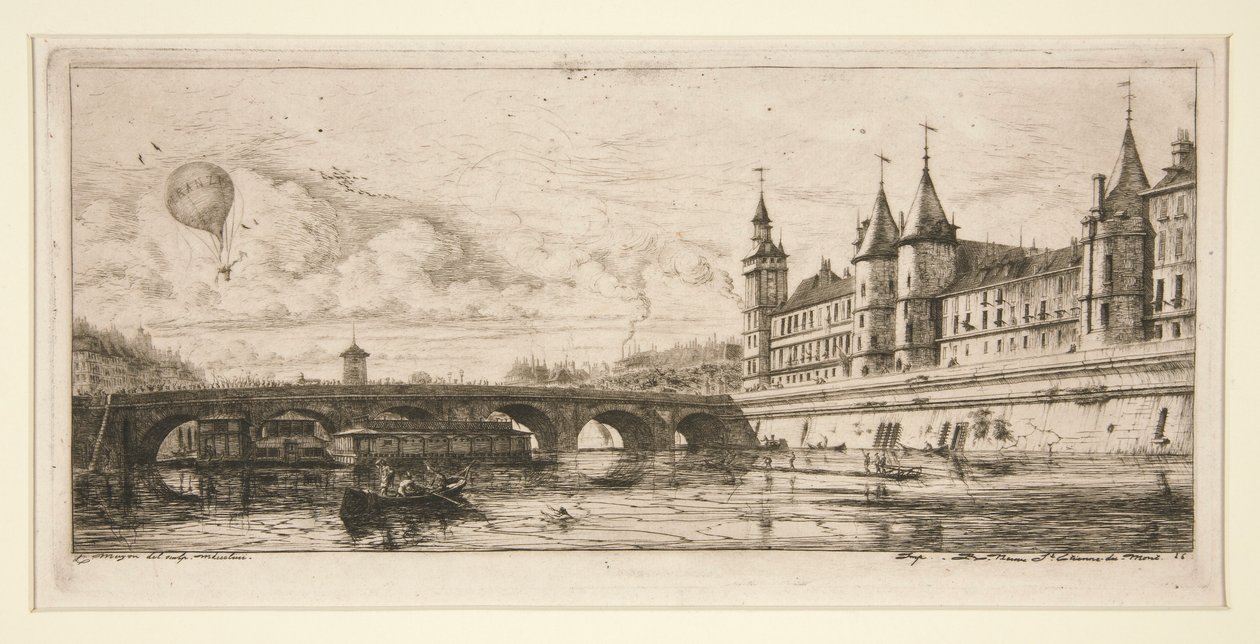 Le Pont au Change, Parigi da Charles Meryon