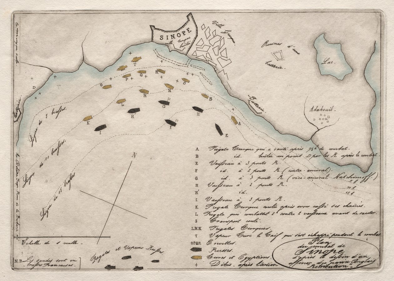 Mappa della battaglia di Sinope da Charles Meryon
