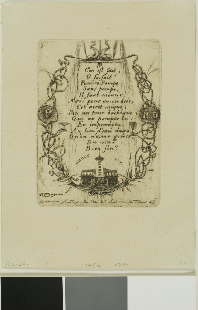 Pompe Notre-Dame, Parigi, piatto piccolo da Charles Meryon